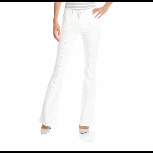 NYDJ Size 4 Seamed Farrah Flare Leg Jeans White NWT - Picture 1 of 8